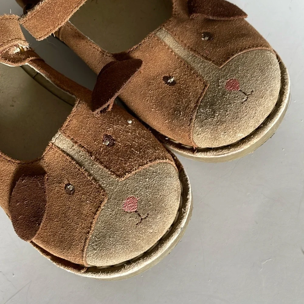 Mini Boden Brown Suede Mary Jane Kids Shoes